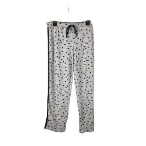 Lucky Brand Star Print Lounge Pants Gray with Navy Side Stripe | Size M